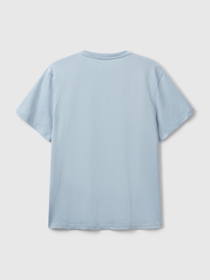Benetton Cotton Basic T-shirt Light Blue