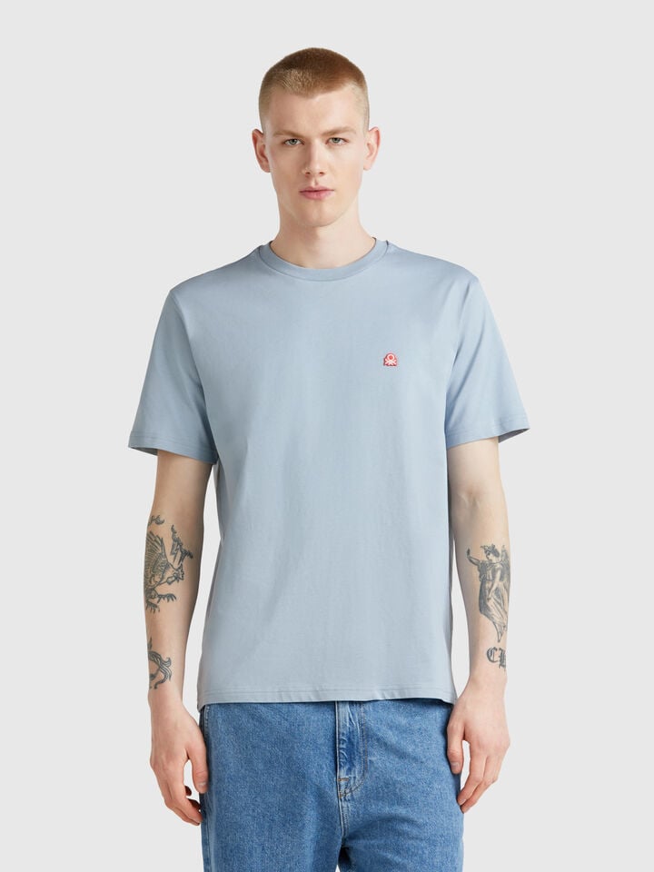 benetton cotton basic t-shirt Light Blue