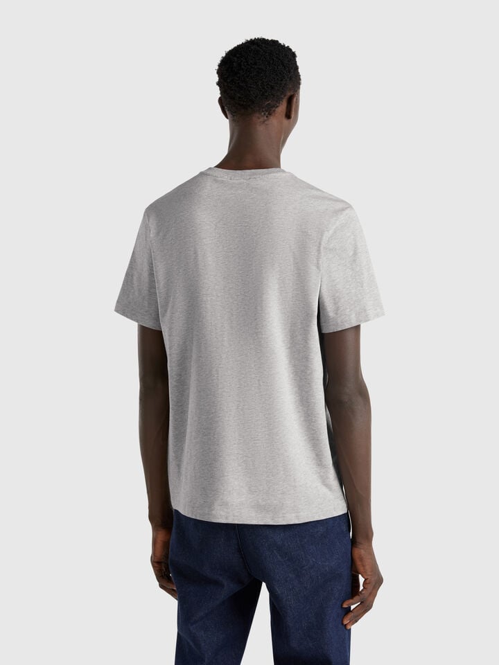 Benetton Cotton Basic T-shirt Light Gray