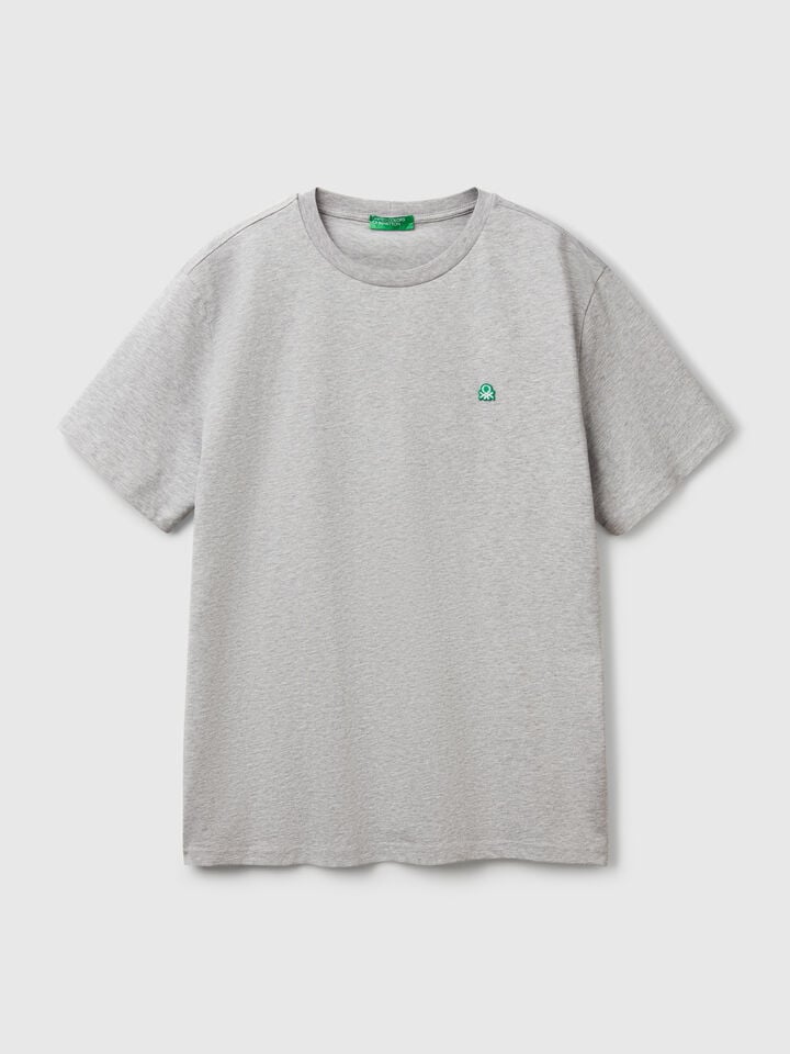 Benetton Cotton Basic T-shirt Light Gray