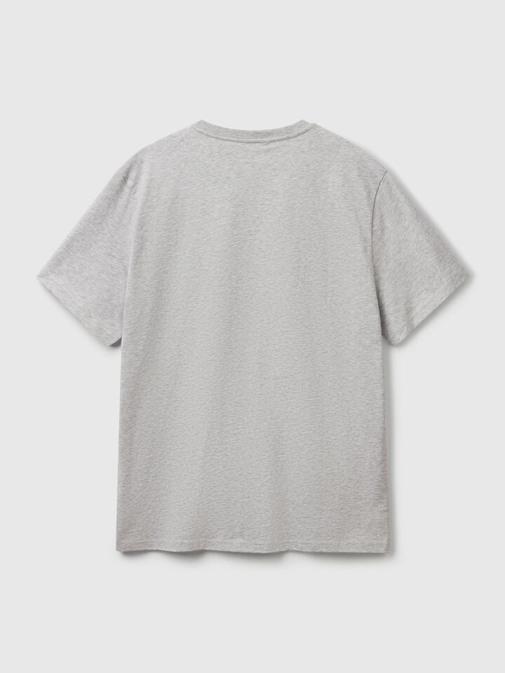 Benetton Cotton Basic T-shirt Light Gray