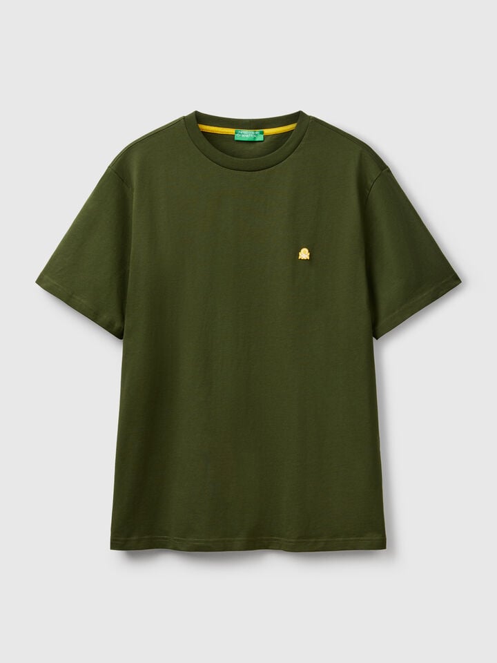 Benetton Cotton Basic T-shirt Military Green