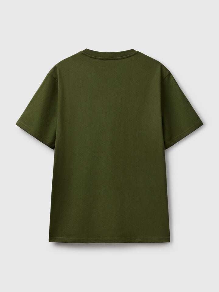 Benetton Cotton Basic T-shirt Military Green
