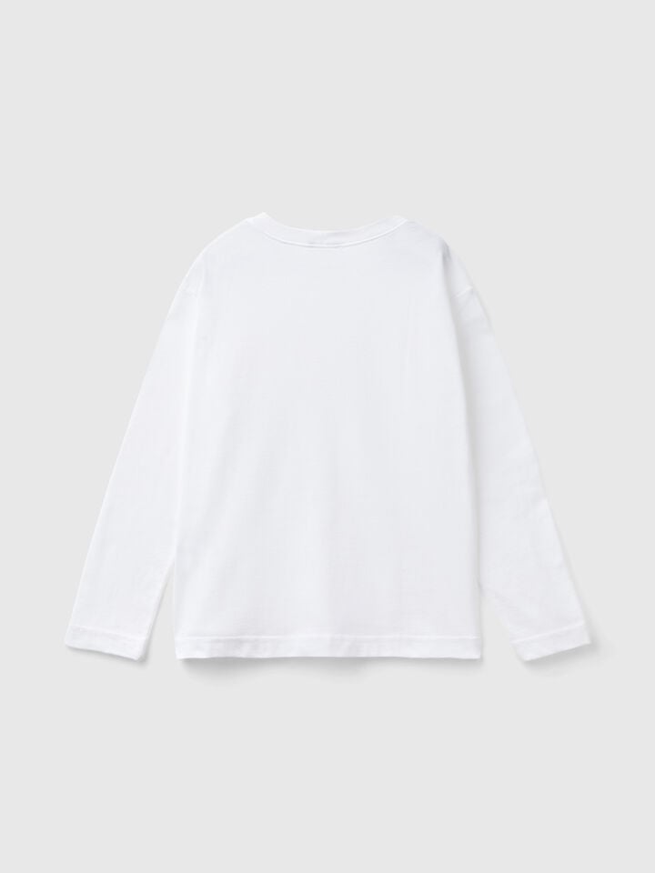 Benetton Cotton Crew Neck T-shirt White