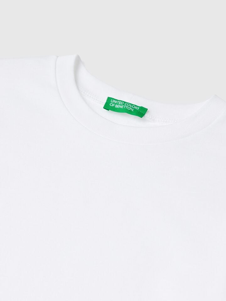 Benetton Cotton Crew Neck T-shirt White
