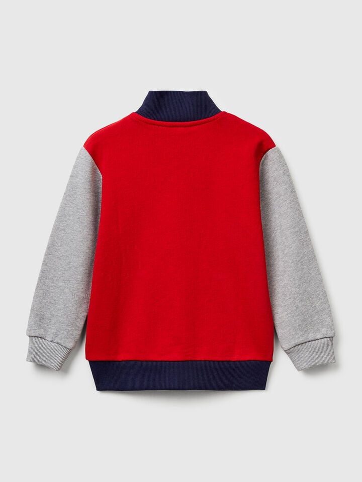 Benetton Cotton Sweatshirt With Logo Red