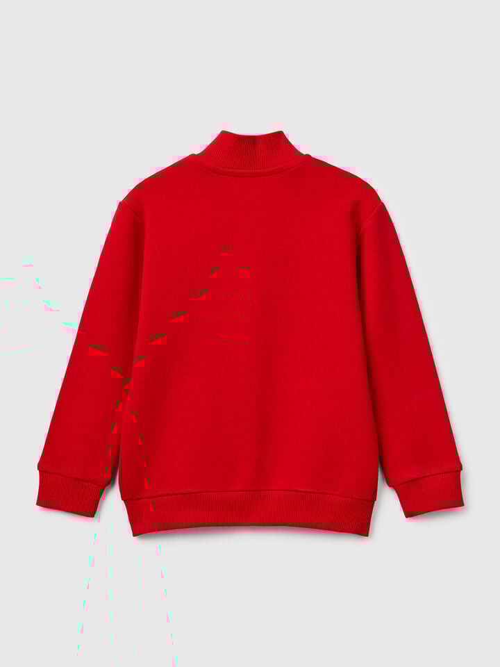 Benetton Cotton Sweatshirt With Logo Red