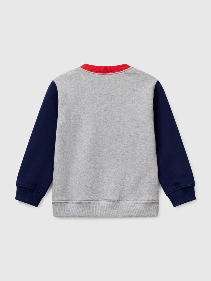 Benetton Cotton Sweatshirt With Print Multi-color
