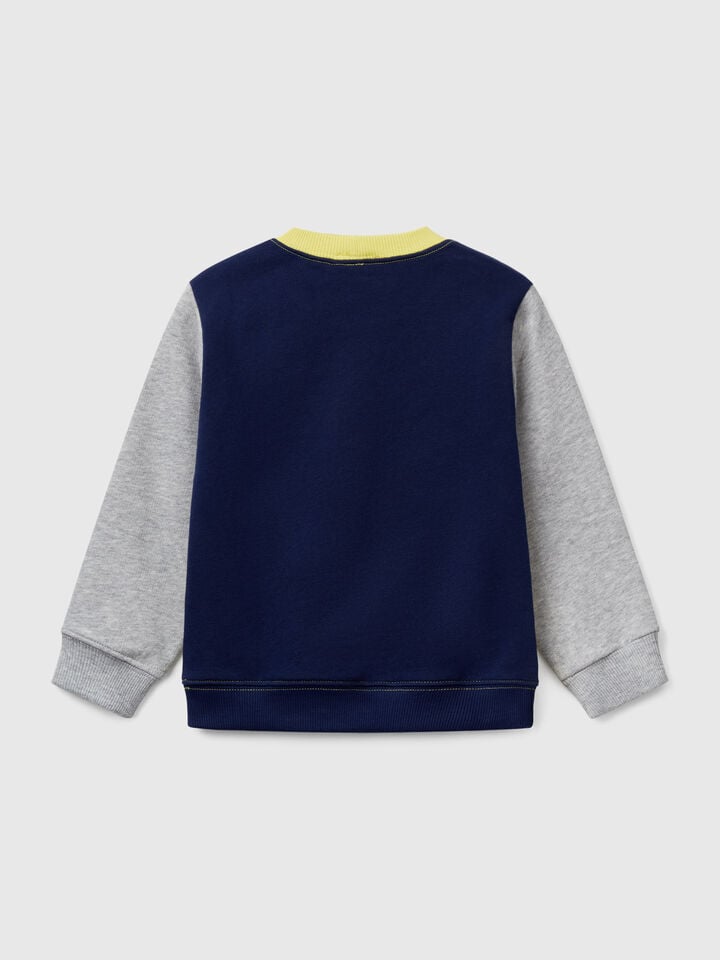 Benetton Cotton Sweatshirt With Print Multi-color