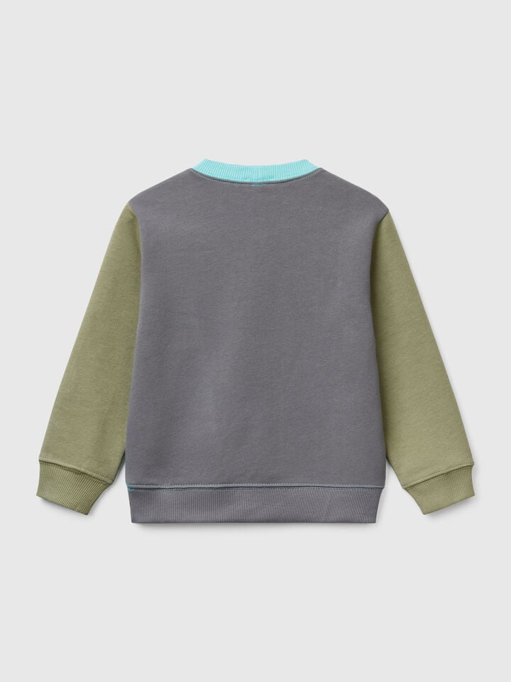 Benetton Cotton Sweatshirt With Print Multi-color
