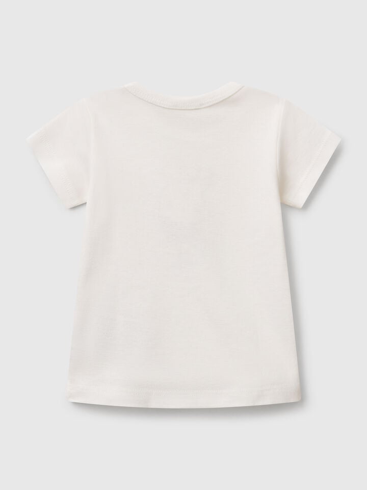 Benetton Cotton T-shirt Creamy White