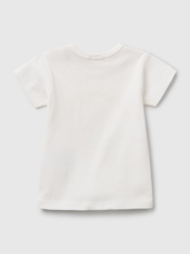 Benetton Cotton T-shirt Creamy White