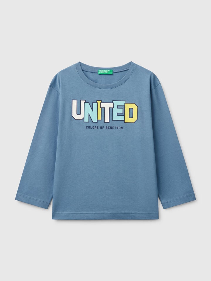 benetton cotton t-shirt Light Blue