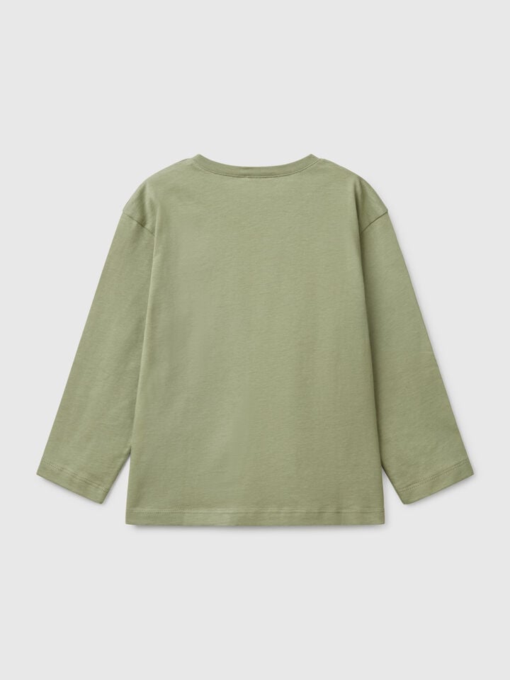 Benetton Cotton T-shirt Olive Green