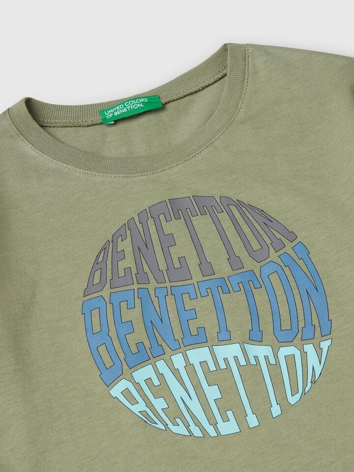 Benetton Cotton T-shirt Olive Green