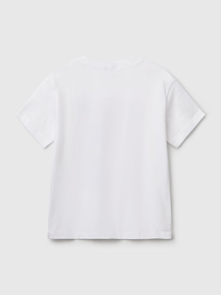 Benetton Cotton T-shirt With Print White