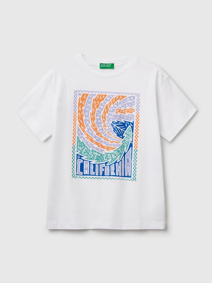 benetton Cotton t-shirt with print White