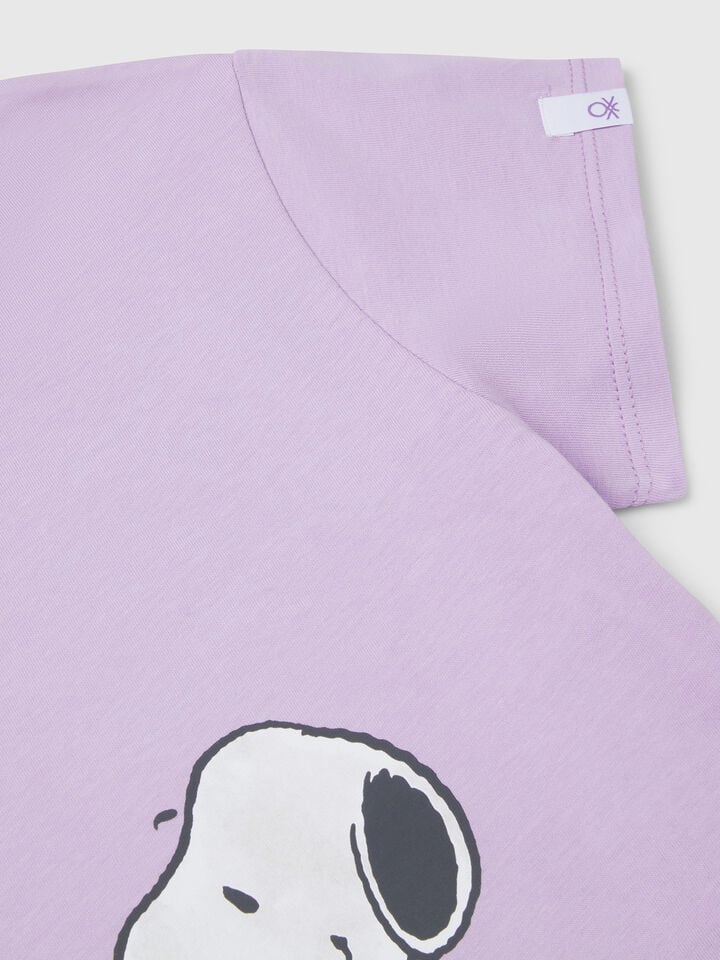 Benetton Crew Neck Snoopy ©Peanuts T-shirt Lilac
