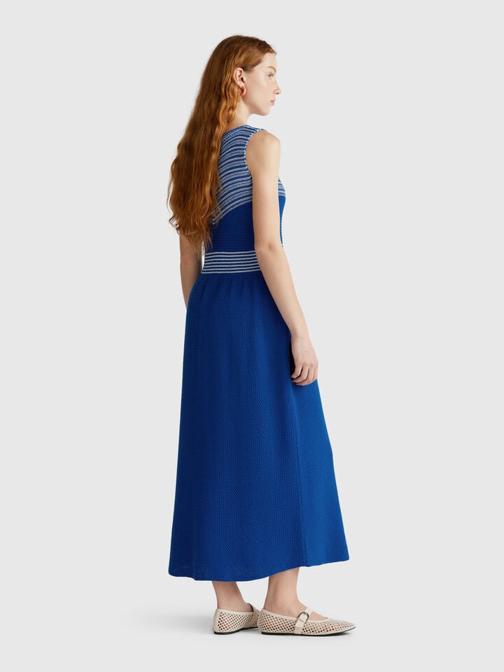 Benetton Crochet Dress Blue