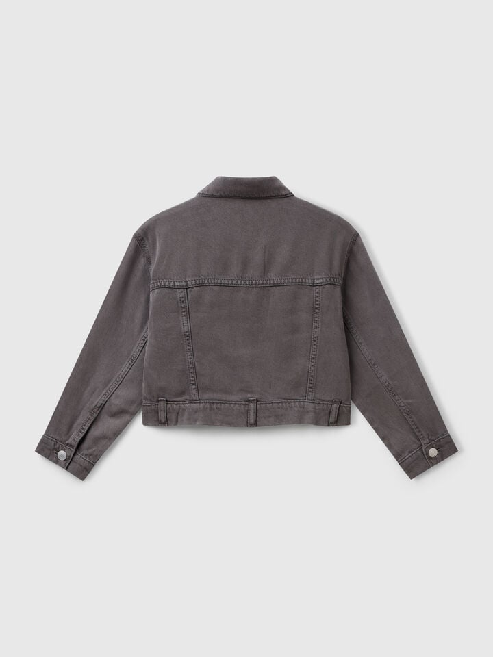 Benetton Cropped Jacket Gray