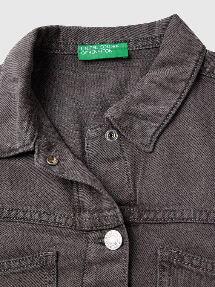 Benetton Cropped Jacket Gray