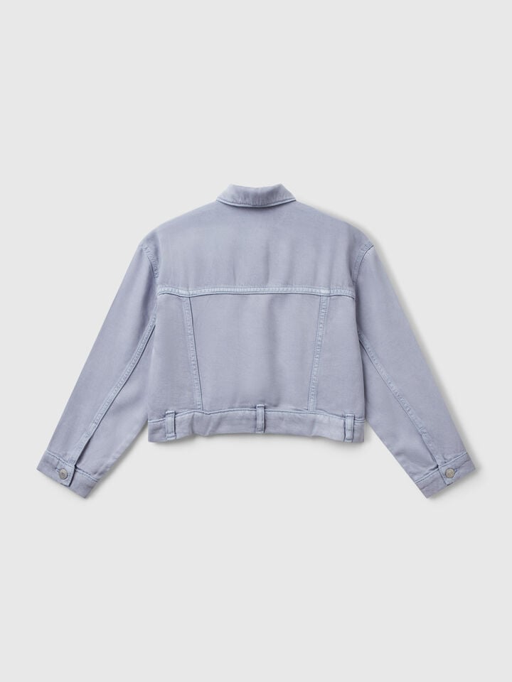 Benetton Cropped Jacket Light Blue