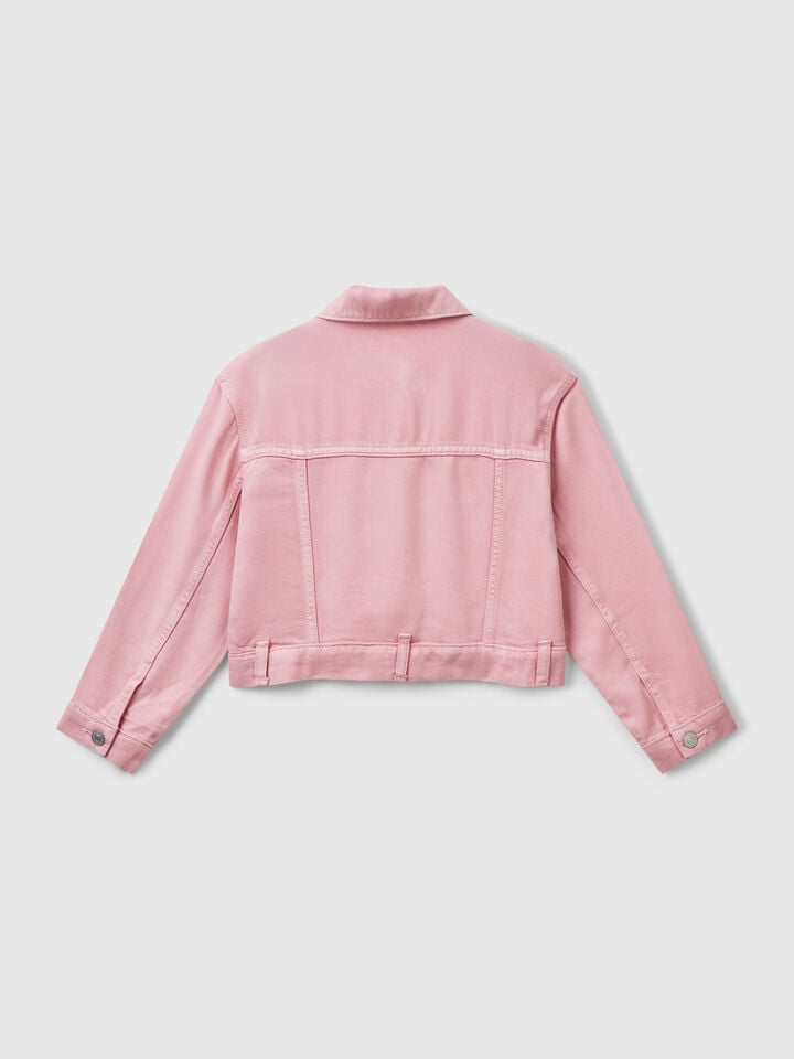 Benetton Cropped Jacket Pink
