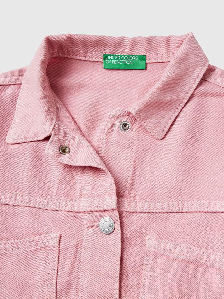 Benetton Cropped Jacket Pink