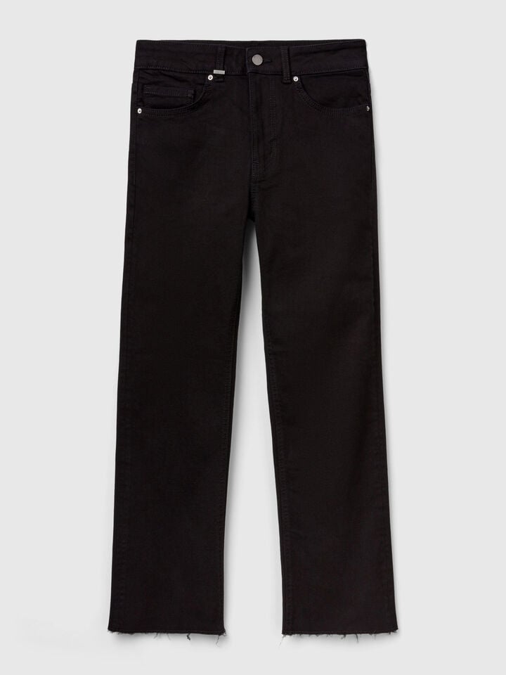 Benetton Cropped Jeans In Cotton Black