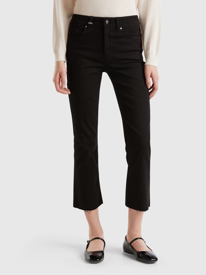 benetton Cropped jeans in cotton Black