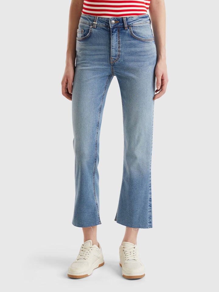 benetton Cropped jeans in cotton Light Blue