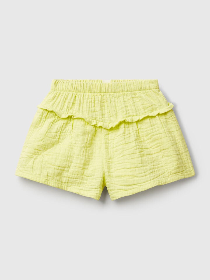 benetton Culottes with rouches Lime