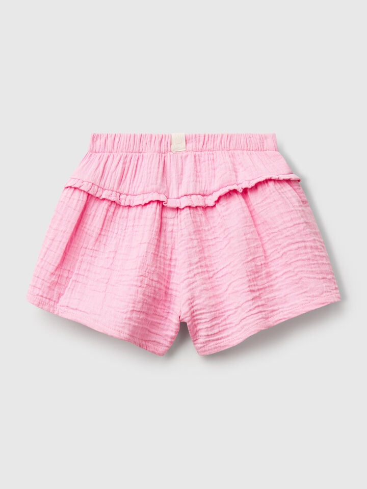 Benetton Culottes With Rouches Pink