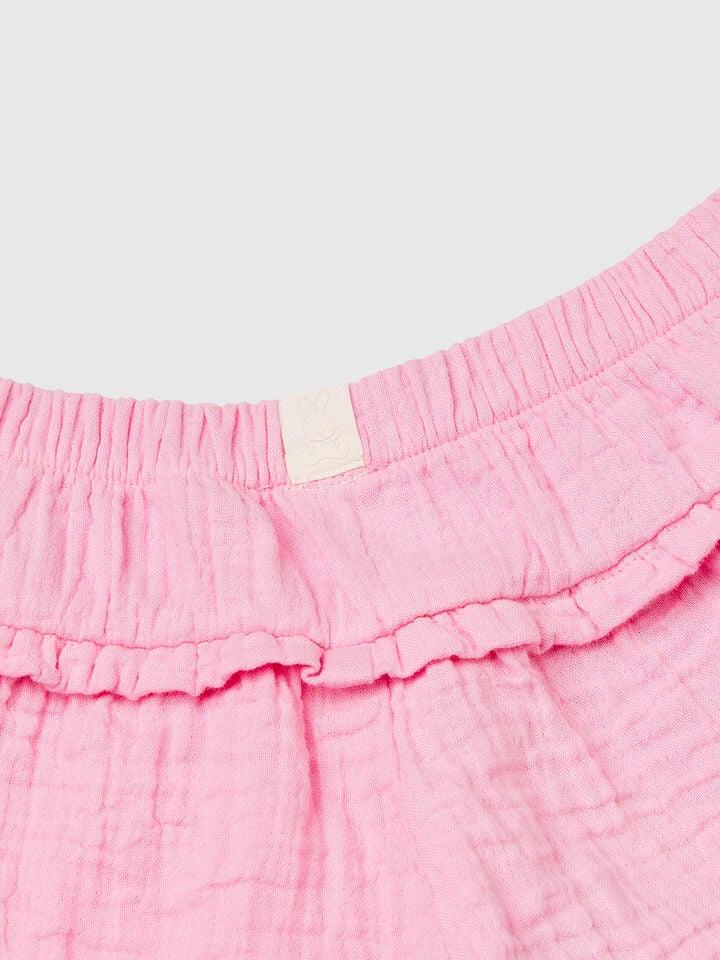 Benetton Culottes With Rouches Pink