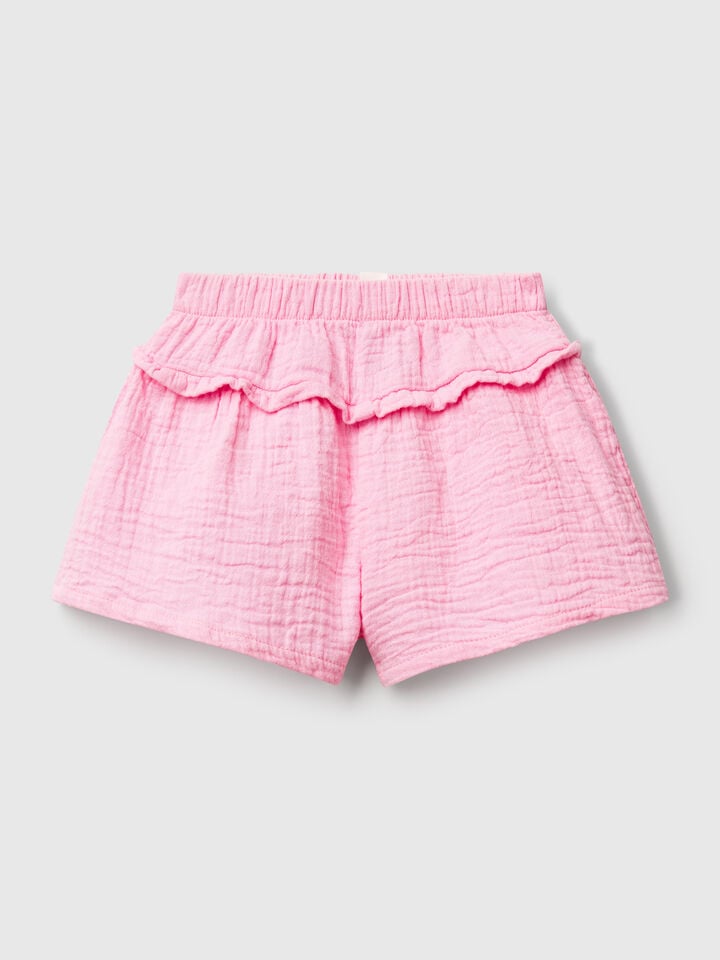 Benetton Culottes With Rouches Pink