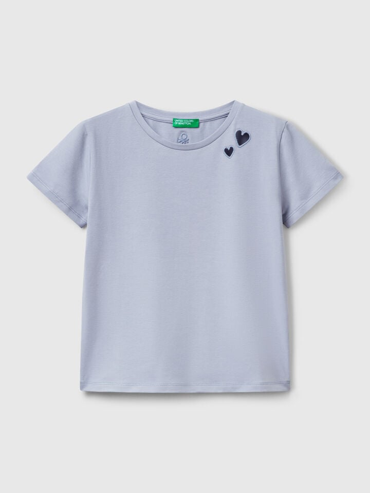 Benetton Cut Out Motif T-shirt Periwinkle