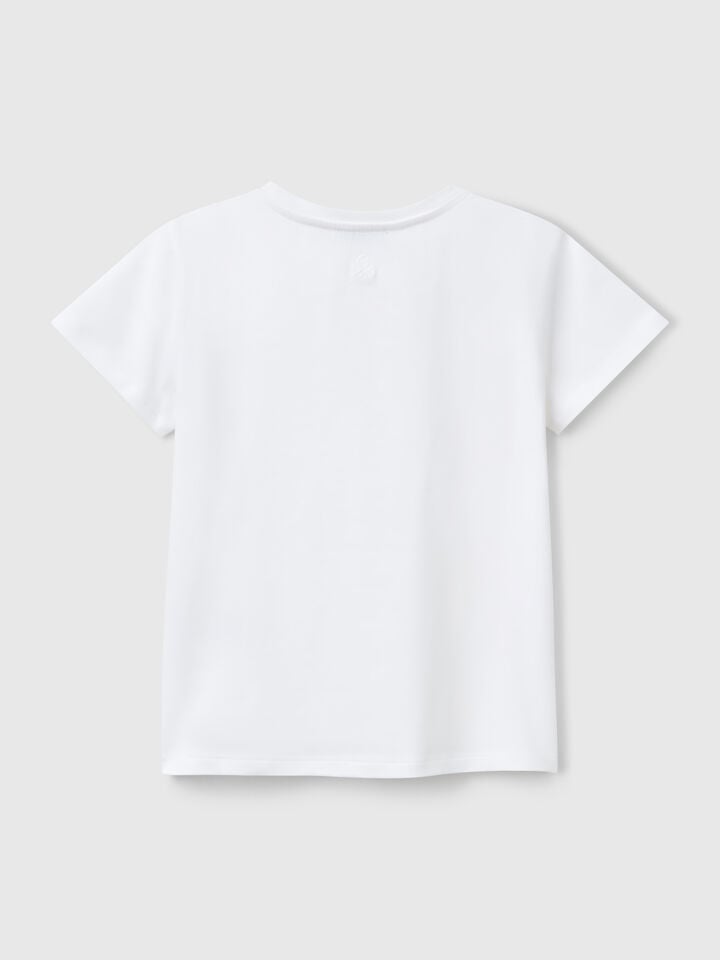 Benetton Cut Out Motif T-shirt White