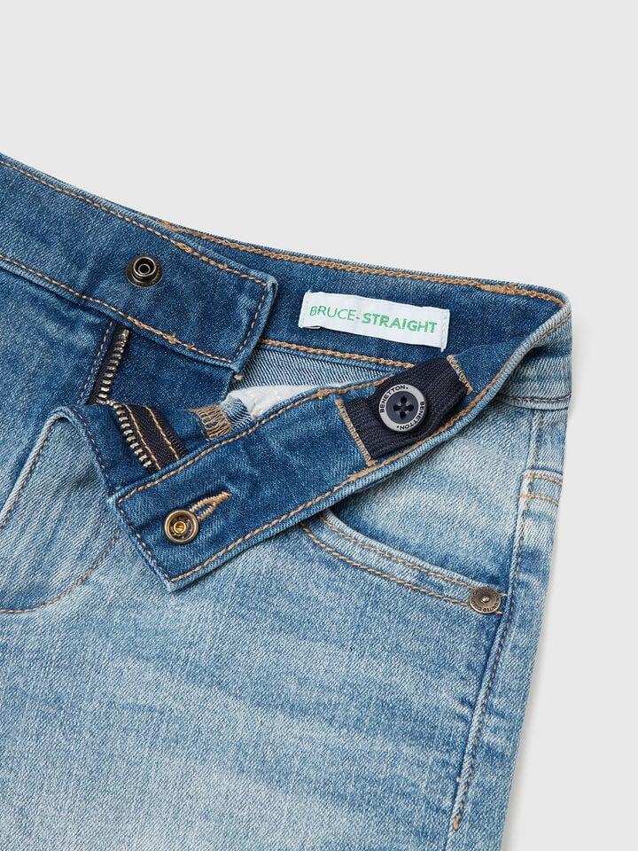 Benetton Denim Bermudas Light Blue