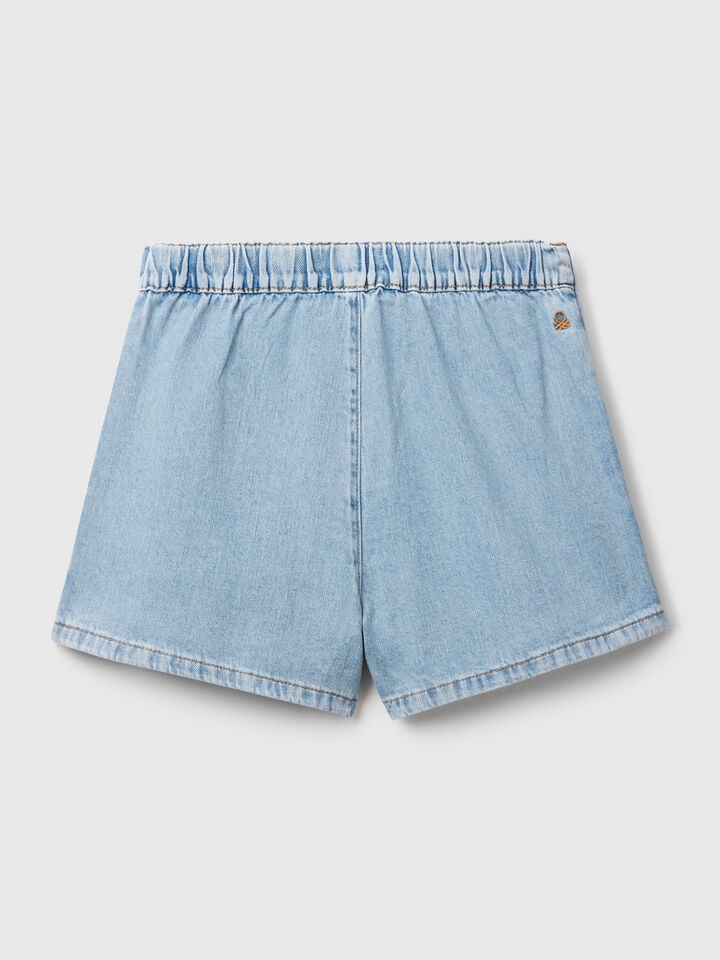 Benetton Denim Culottes Light Blue