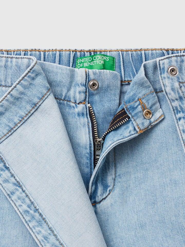 Benetton Denim Culottes Light Blue