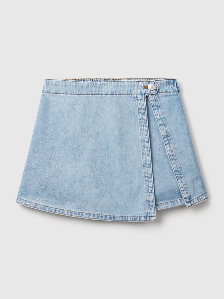 Benetton Denim Culottes Light Blue