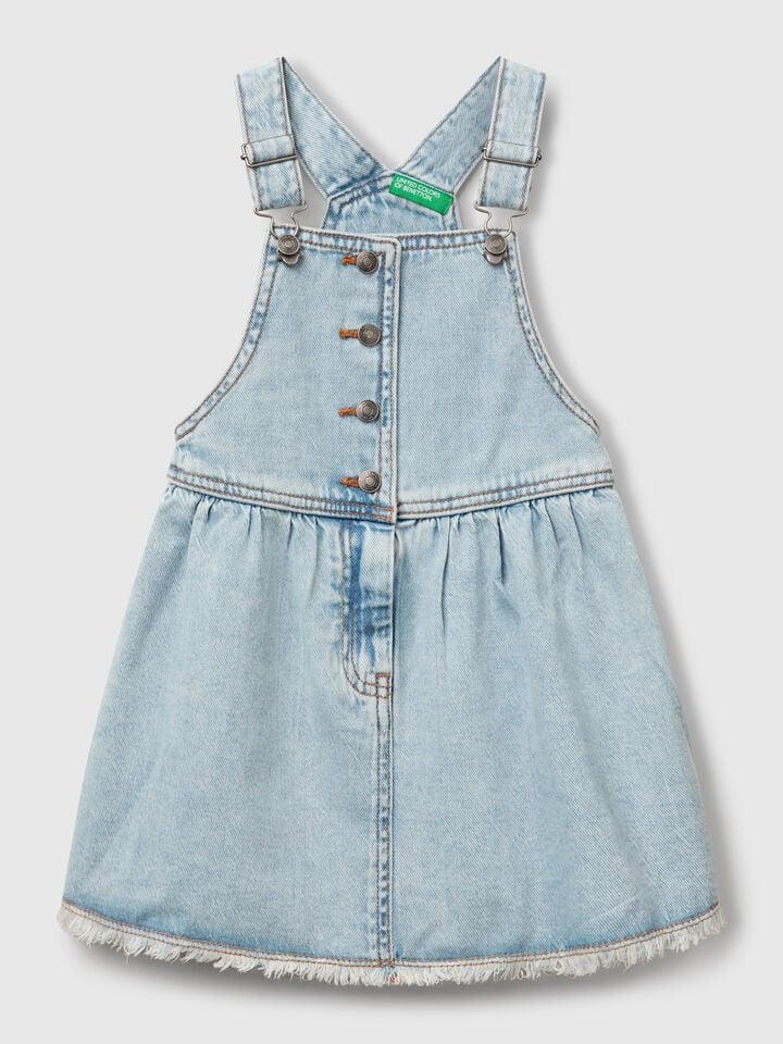 benetton Denim dungaree dress Blue