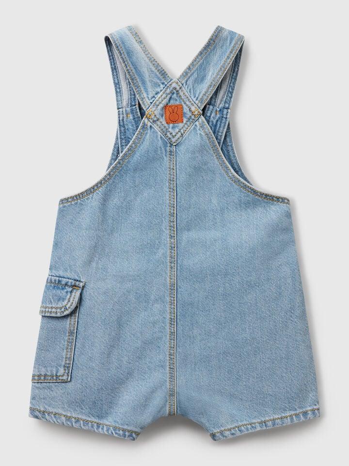 Benetton Denim Dungarees Light Blue