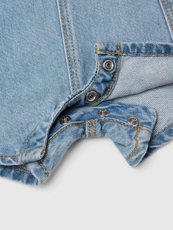 Benetton Denim Dungarees Light Blue