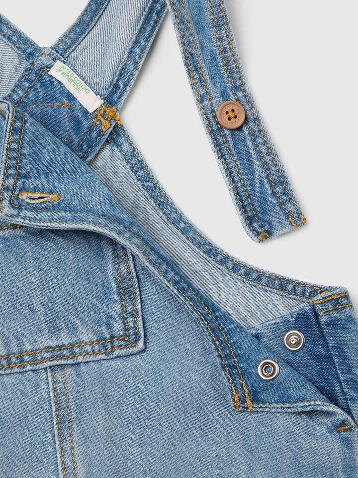 Benetton Denim Dungarees Light Blue