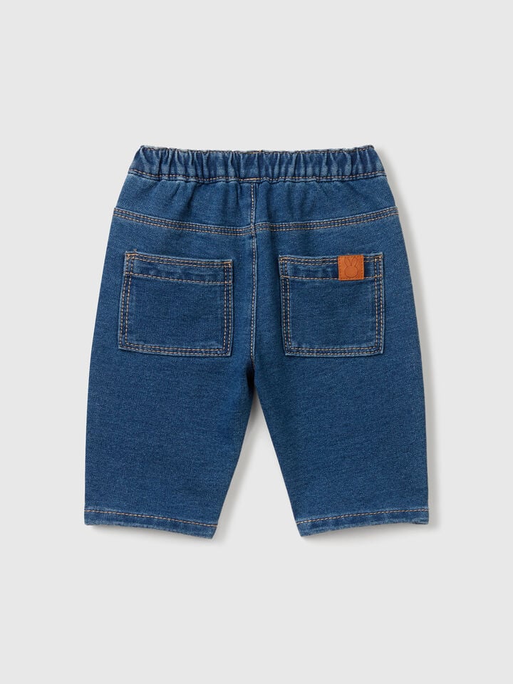 Benetton Denim Look Trousers Blue