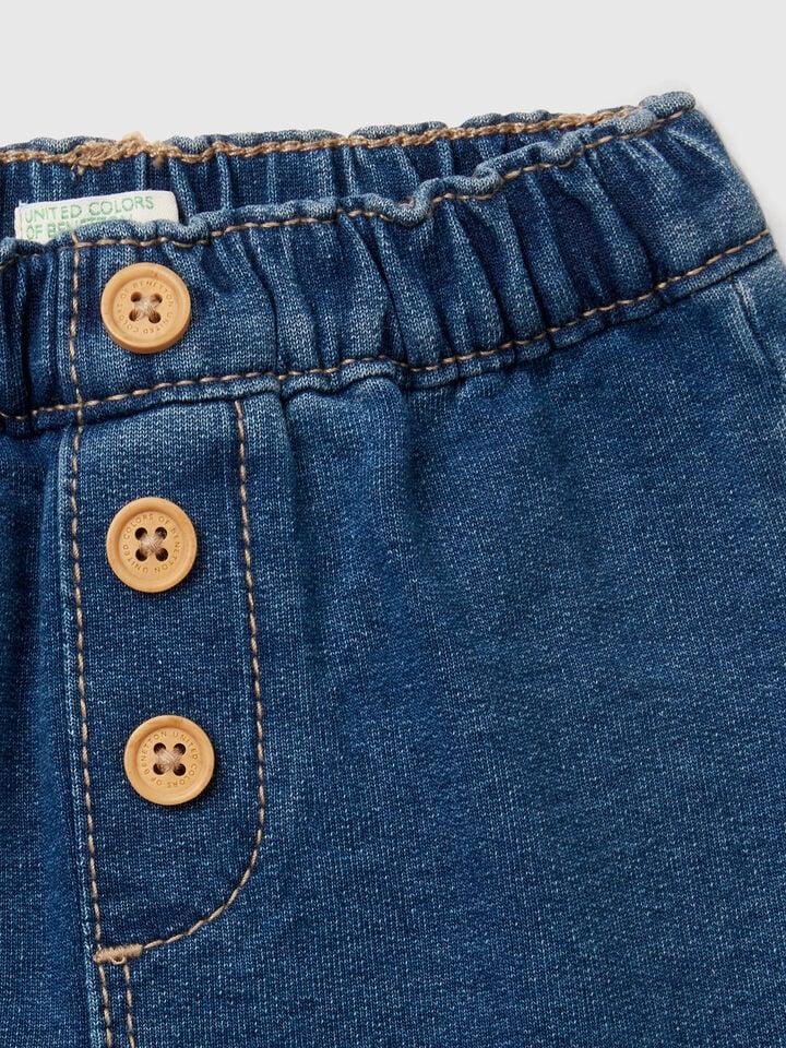Benetton Denim Look Trousers Blue