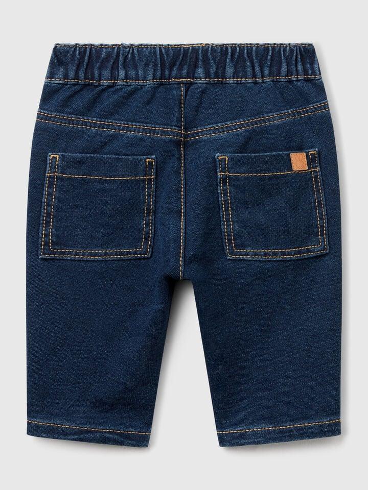 Benetton Denim Look Trousers Blue