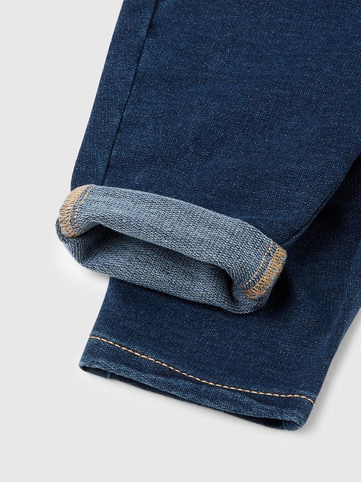 Benetton Denim Look Trousers Blue