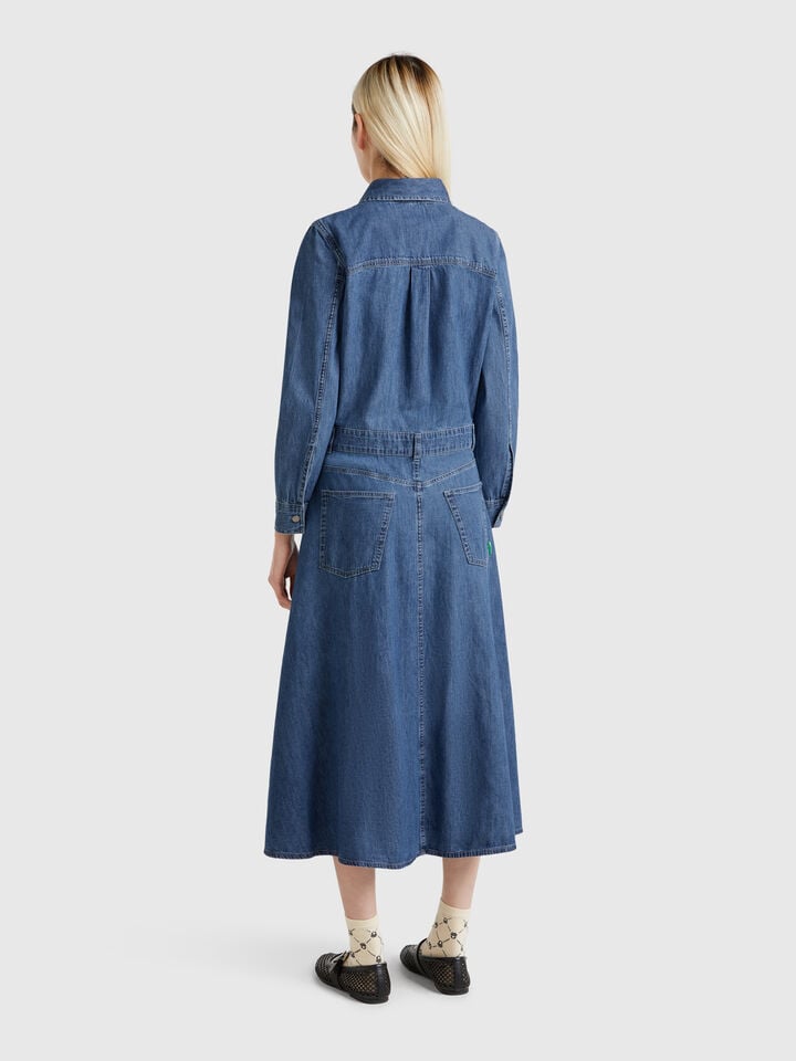 Benetton Denim Shirtdress Dark Blue